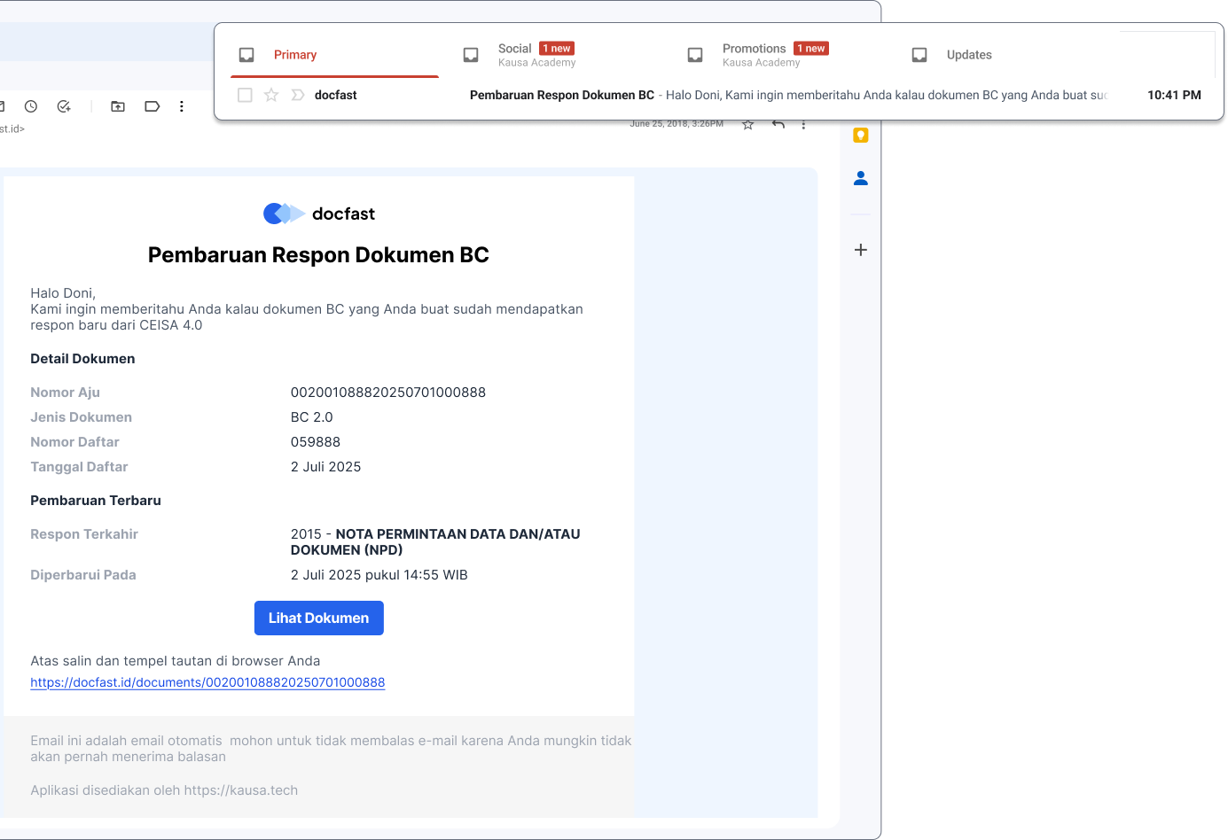 Tahu begitu Bea Cukai merespons